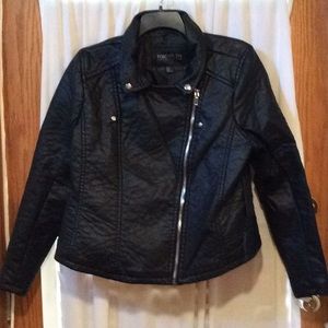 NWT Plus faux leather moto jacket